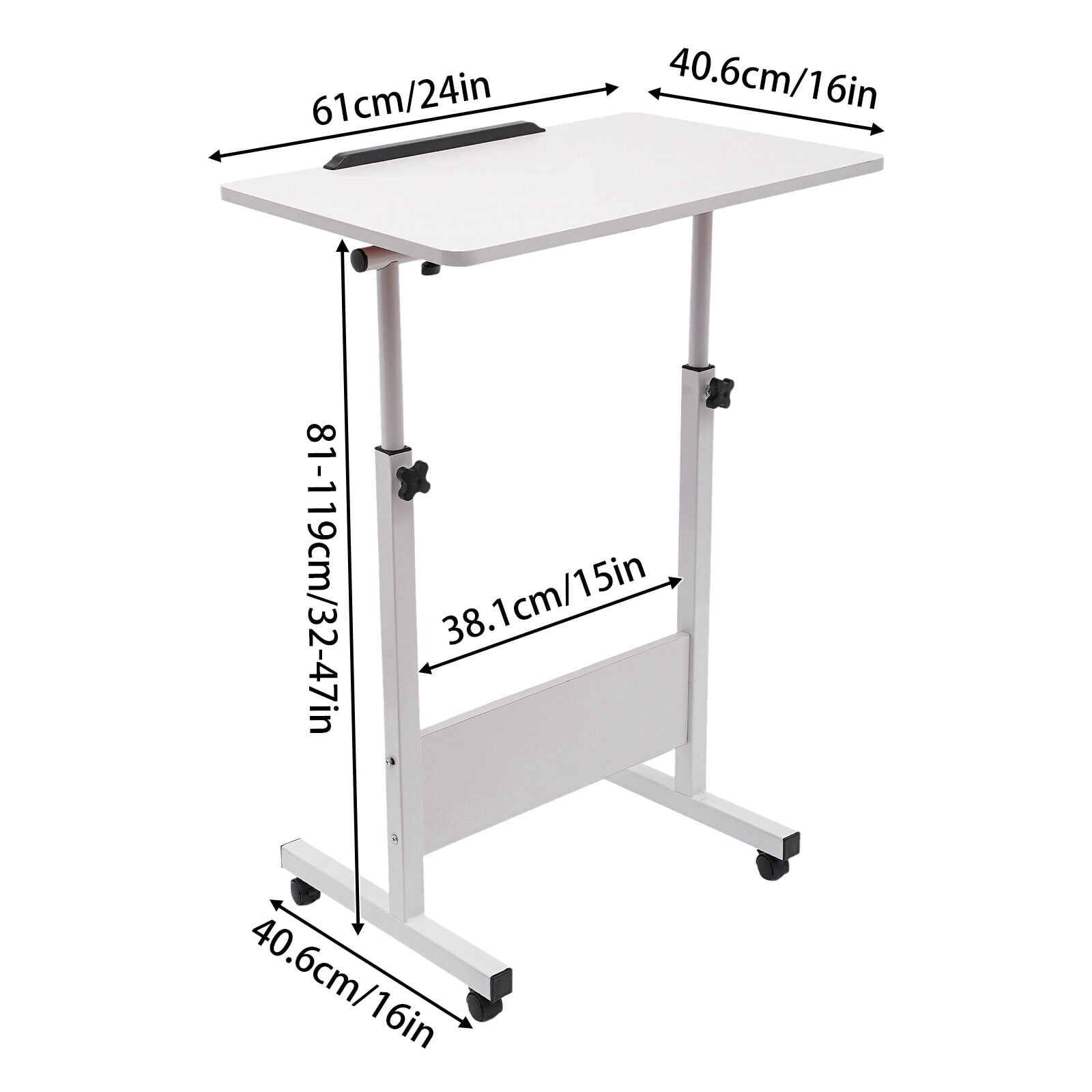Modern Floor Mount Rectangular White Adjustable Portable Height Standing Desk for Living Room,Lounge