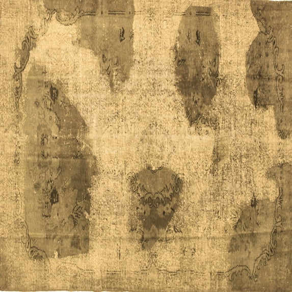 Ahgly Company Indoor Square Abstract Brown Contemporary Area Rugs, 6' Square