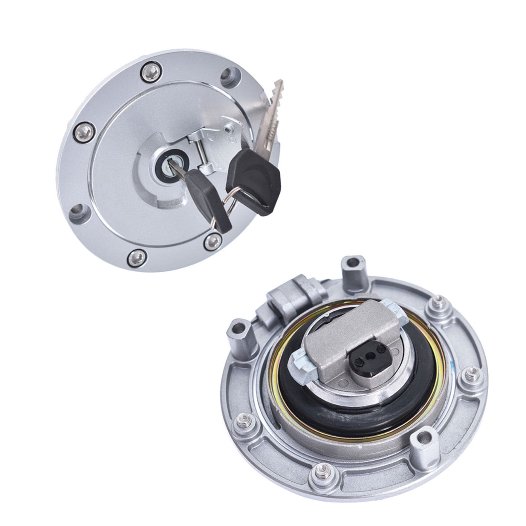 X Autohaux 1 Set Motorcycle Ignition Switch Cylinder Fuel Gas Tank Cap Cover Lock Seat W 2 Keys For Yamaha V-star Xvs650