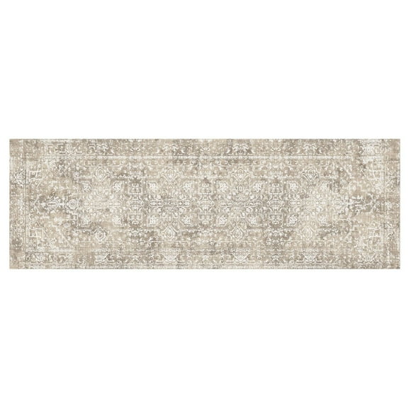 Tapis d’appoint lavable beige Malachi de 2 pi x 6 pi