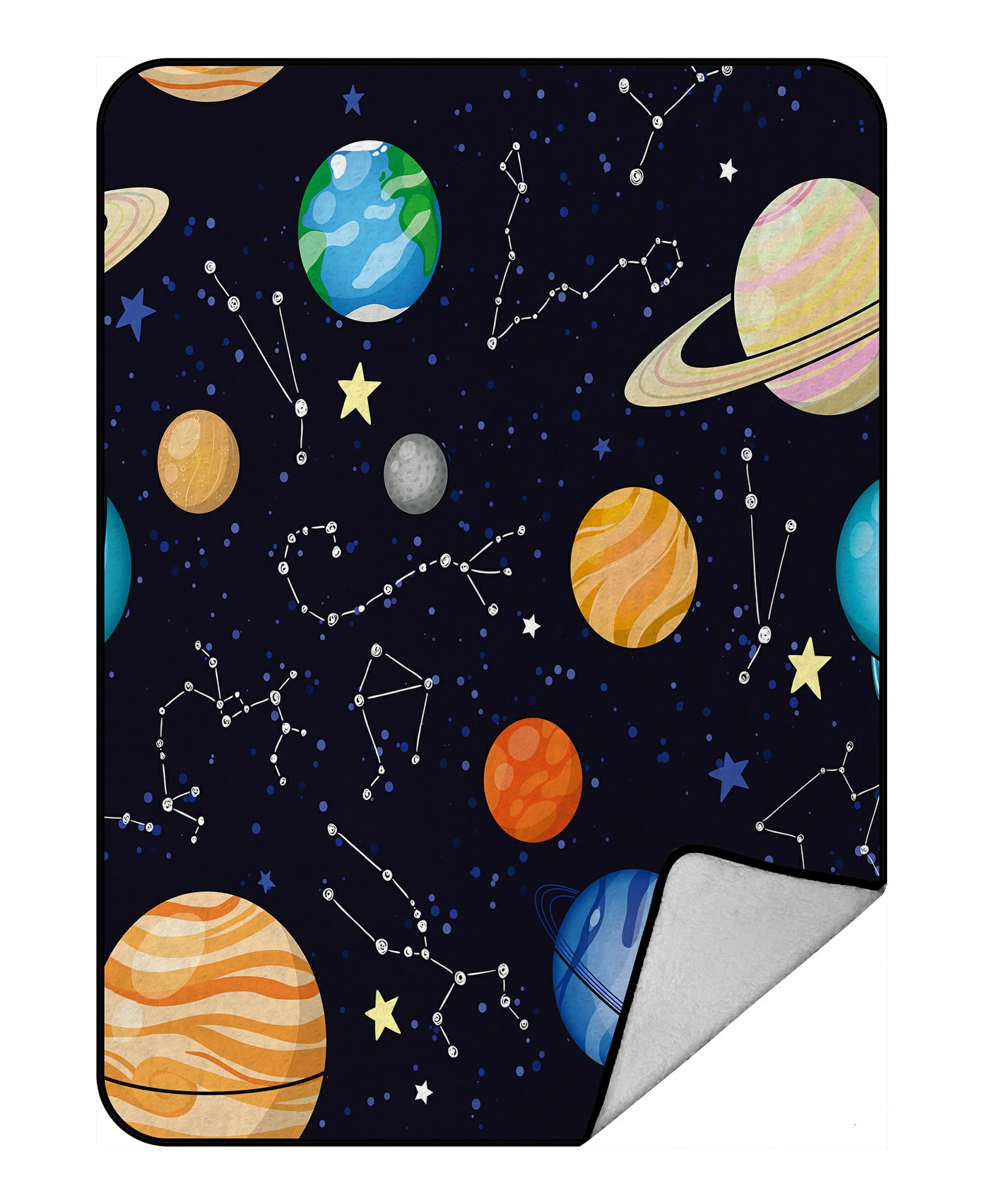 ECZJNT space stars zodiac Solar Throw Blanket Fleece Blankets
