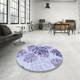 thumbnail image 3 of Ahgly Company Indoor Round Patterned Light Purple Area Rugs, 8' Round, 3 of 6