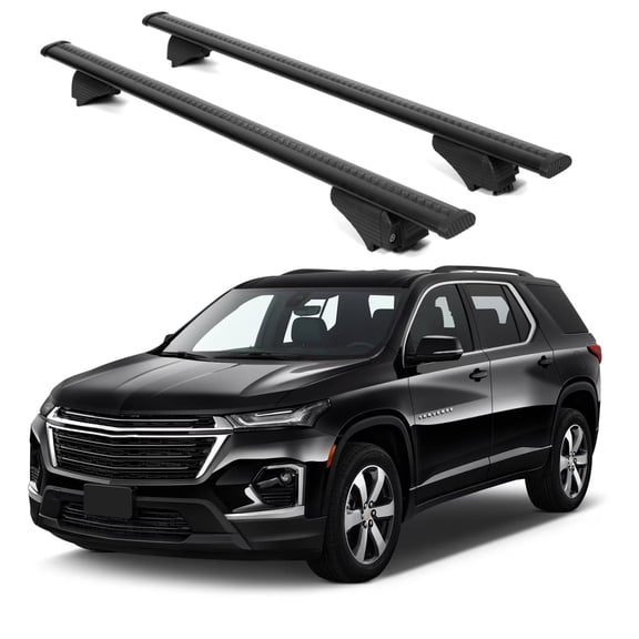 ERKUL Roof Rack Cross Bars for Chevrolet Chevy Traverse 2018-2024 | Aluminum Crossbars with Anti Theft Lock for Rooftop | Compatible with Raised Rails - Black