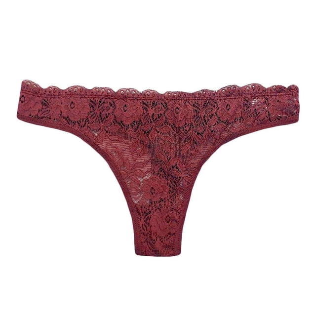 Tanga Secret Treasures Talla M Encaje Floral Vino