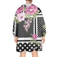 thumbnail image 2 of Wearable Oversized Blanket,Pioneer Flower Floral Print Pattern Wearable Blanket Hoodie for Adults,Cozy Hooded Blankets with Super Pockets,Super Warm Fuzzy Pullover for Women & Men, 2 of 6