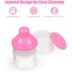 thumbnail image 5 of Dispensador de fórmula portátil de 3 niveles (rosa) Caja de almacenamiento de dulces para bebés, 5 of 5