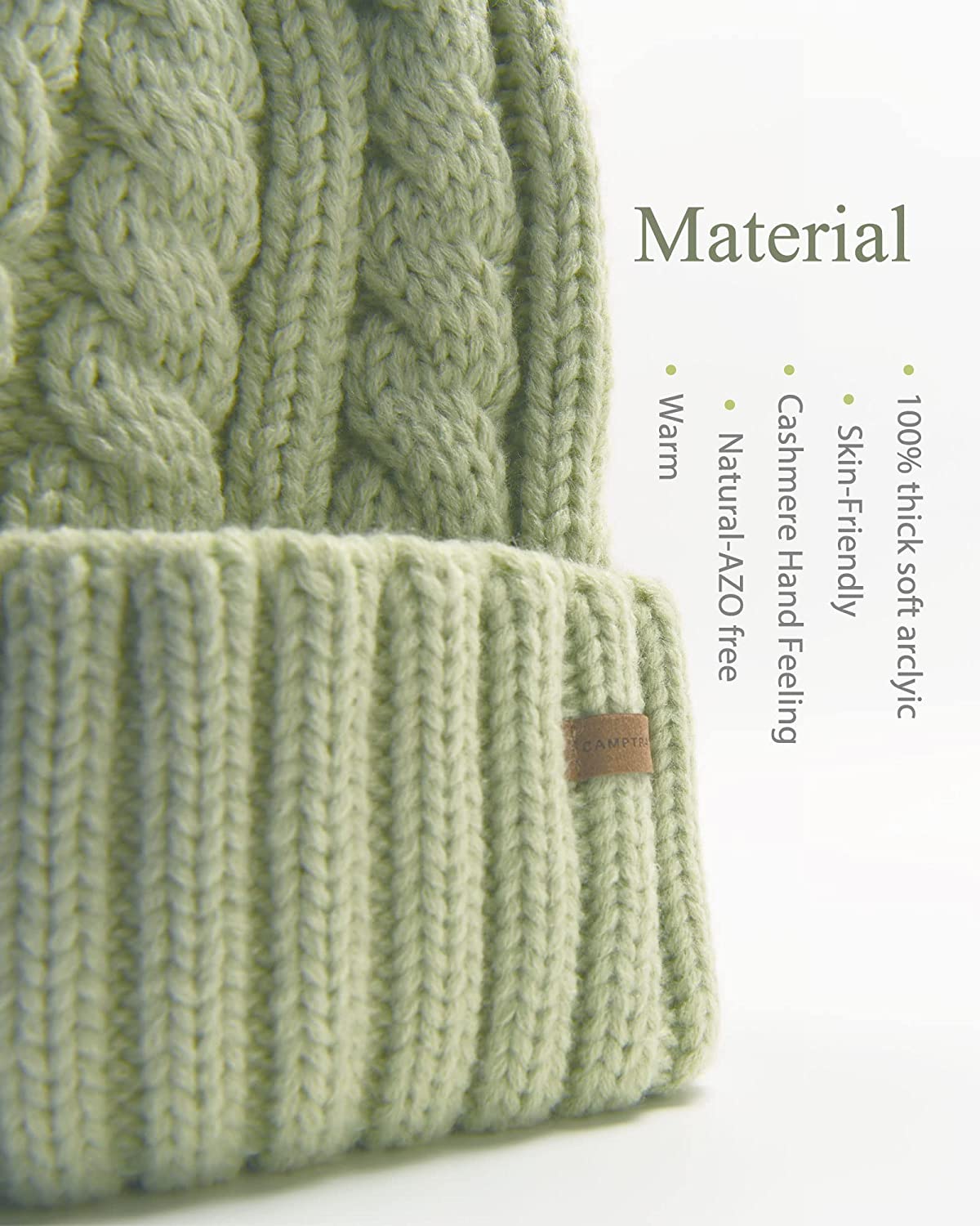 Chunky Knit Beanie Hat Trendy Cute 
