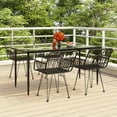 thumbnail image 1 of vidaXL 5 Piece Garden Dining Set Black Poly Rattan, 1 of 5