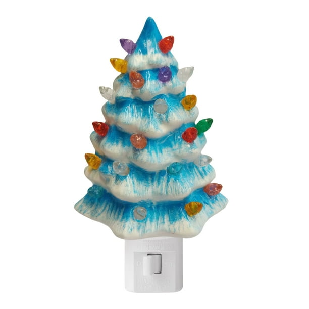 Nocturna para Navidad Con Lámpara Bombillas Multicolores Resina Enchufe Giratorio 360 grados Interruptor Encendido/apagado Baño Y