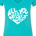 thumbnail image 4 of Inktastic All You Need is Love White Heart Shape Women's V-Neck T-Shirt, 4 of 5