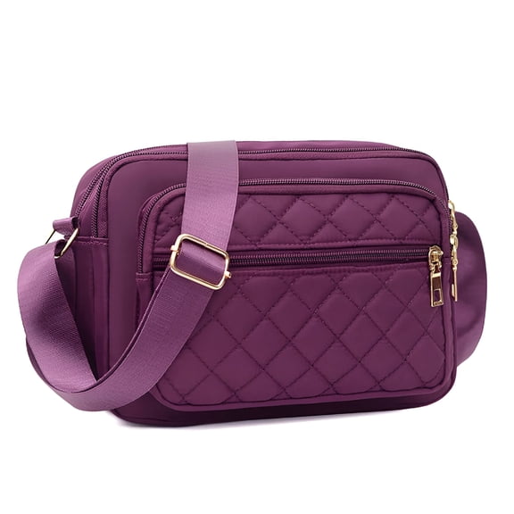 GASTROPOD Crossbody Bags for Women Quilted Nylon Travel Shoulder Purse Purple Purse,Purple