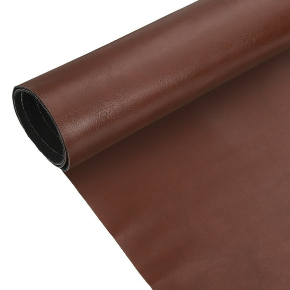 Uxcell Faux Leather Fabric, 1 Yard Waxed PU Leather Upholstery Fabric for DIY Crafts, Dark Brown