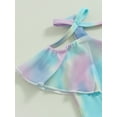 thumbnail image 6 of Bagilaanoe Toddler Baby Girls Swimsuits 2 Piece Bikinis Set Tie-dye Print Sleeveless Camisole Tops + Ruffled Beach Skirt 6M 12M 18M 24M 3T 4T Kids Swimwear Bathing Suit Beachwear, 6 of 8