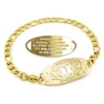 thumbnail image 1 of MedicEngraved Yellow Gold Stainless Steel Custom Medical Alert Bracelet - 5mm Figaro Link, 1 of 7