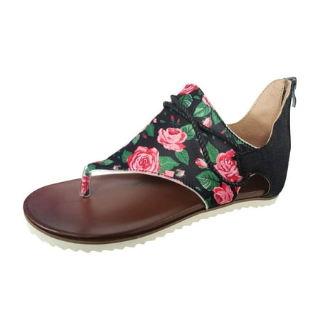 

Larisalt Platform Sandals Women Women’s Flat Sandals Slip On Summer Gladiator Open Toe Braided Slingback Shoes Red