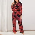thumbnail image 2 of Fotbe Bats And Spiders Conjunto de Pijama de Manga Larga para Mujer con Estampado, Ropa de Dormir de 2 Piezas, Conjunto de Casa Suave y Cómodo con Bolsillos-Medium, 2 of 7