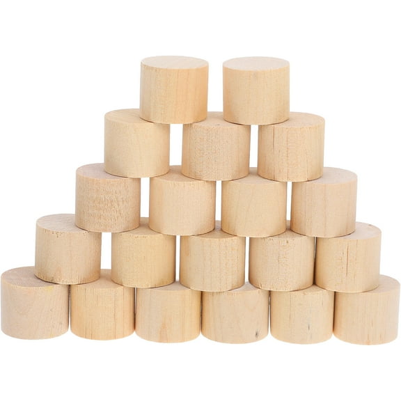 Beaupretty Unfinished Birch Wood Cylinder Blocks Brown for Handmade Crafts