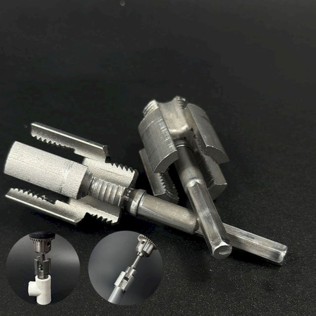AKEGAMN Clearance! Pipe Thread Cutting Tool Integrated Internal & External Pipe Threading Tool Drill Compatible PVC Pipe Threader Kit Pipe Sizes Rethreading Tool 【Easy to use】Features a clockwise cu