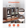 thumbnail image 4 of Wooden Mail Sorter with 27 Slots,Removable Dividers for Office Paper Organization,Black-Grey File Storage for Home Classroom Desk, 4 of 12