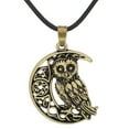 thumbnail image 4 of Owl necklace moon owl pendant necklace lucky owl gift for female male owl lovers, 4 of 6