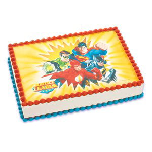 Justice League Edible Cake Topper Image Decoration Party frosting icing sheet 