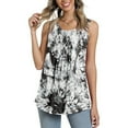thumbnail image 2 of Tank Top for Women Summer Sleeveless Crew Neck Casual Dressy Tops Loose Fit Floral Print Shirts Fashion Blouses, 2 of 5