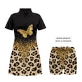 thumbnail image 2 of Aplkyhs Matching Golf Shirts for Couple Gold Glitter Butterfly Matching Couple Golf Shirts Woman Tennis Clothing Set with Pocket Built in Shorts Breathable Fabric Suitable for Golf Enthusiasts, 2 of 5
