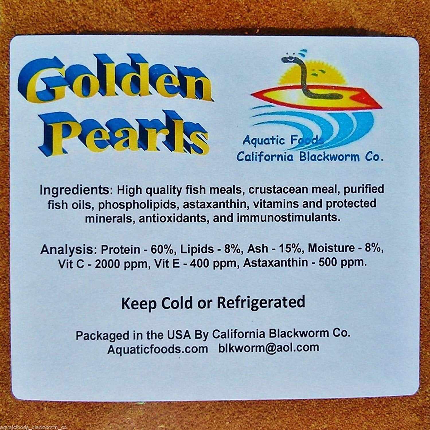 Golden Pearls 500-800 Microns for Tropical Fish Fry, Babies, Guppies, Tetras, Bettas, Nano Fish, for Corals, Anemones, Reef Tanks - 1/4-lb