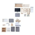 thumbnail image 1 of 2 juegos de muebles de casa de muñecas de madera, modelo de accesorios de simulación, bricolaje, hechos a mano Salón y Habitación Infantil, 1 of 9
