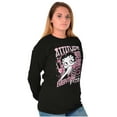 thumbnail image 5 of Betty Boop Kanji Hashtag Attitude Women's Long Sleeve T Shirt Brisco Brands L, 5 of 6