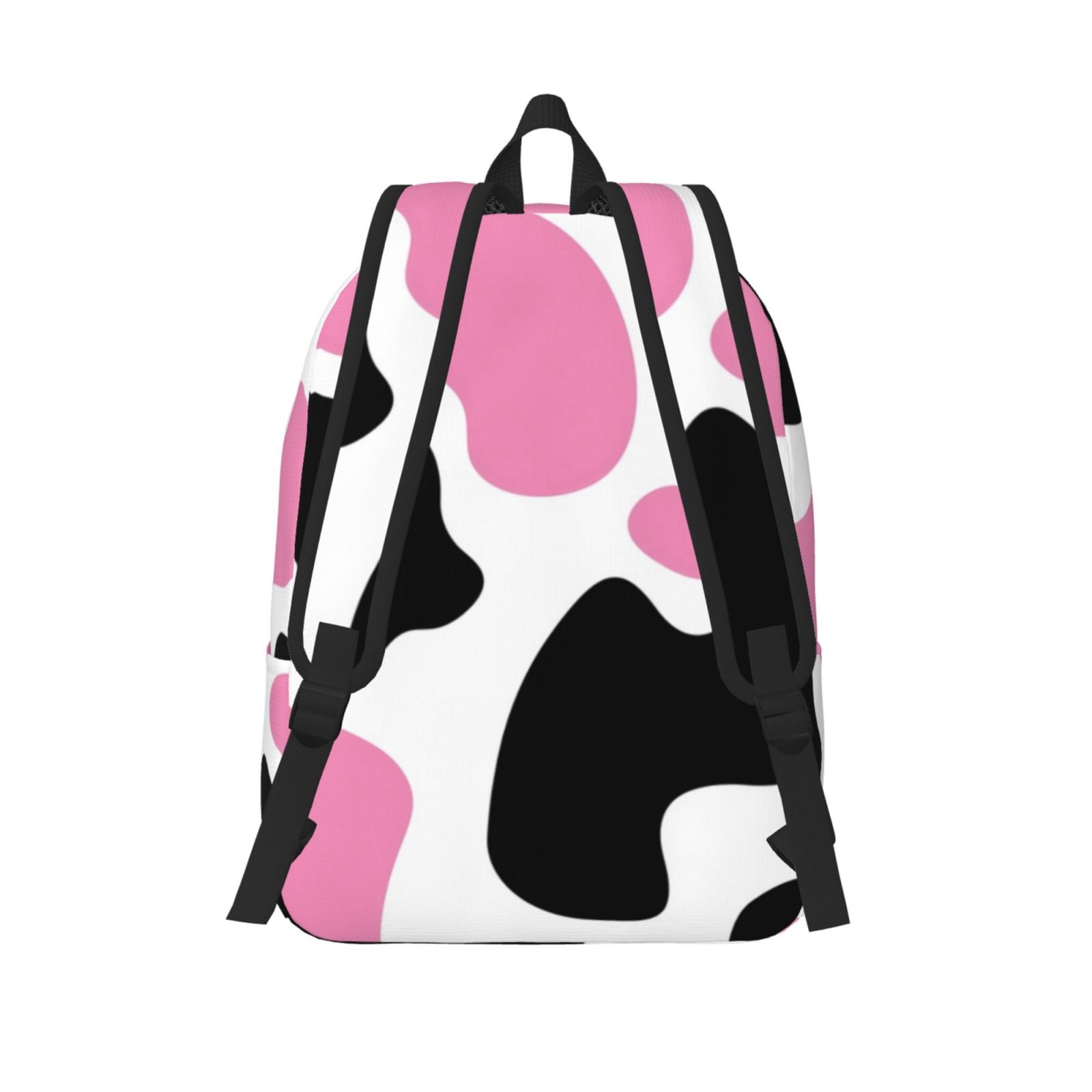 Picia Cow Spots Printed Canvas Daypack - Stylish and Durable Vintage Compact Backpack - Class, Work, Travel, or Laptop Bookbag,Organized Compartments-Small