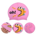 thumbnail image 3 of Unique Bargains 1 Pc Silicone Cartoon Letter Swim Cap Pink, 3 of 6