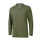 thumbnail image 4 of Blusa y camisa de manga larga con cuello vuelto para hombre, color liso, informal, con cuello vuelto, bolsillo, botones, camisa de manga larga, blusa para hombre, 4 of 8