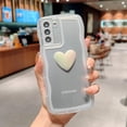 thumbnail image 2 of Compatible with Samsung Galaxy S21 Case 6.2", Cute 3D Love Heart Aesthetic Curly Wavy Non-Slip Clear Transparent Camera Protect Soft Silicone Shockproof Cover for Women (White), 2 of 9