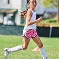 thumbnail image 3 of Pantalones cortos Under Armour Fly By para niñas, color negro/blanco, talla S, 3 of 4