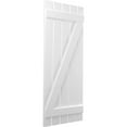 thumbnail image 3 of Ekena Millwork 19 1/2"W x 76"H Americraft Five Board (2 Batten) Exterior Real Wood Spaced Board-n-Batten Shutters w/ Z-Bar (Per Pair), White, 3 of 10