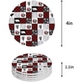 thumbnail image 1 of RYLABLUE Merry Christmas Deer Set of 8 Round Coaster for Drinks, Absorbent Ceramic Stone Coasters Cup Mat with Cork Base for Home Kitchen Room Coffee Table Bar Decor, 1 of 5