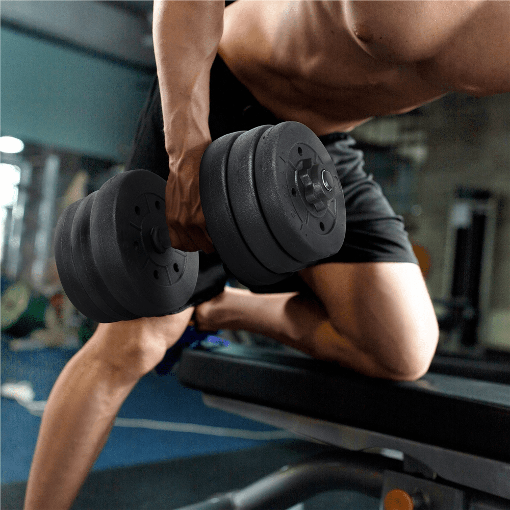 Yaheetech 44 lb Adjustable Dumbbell Weight Set Body Building Training Home Dumbbell, Black