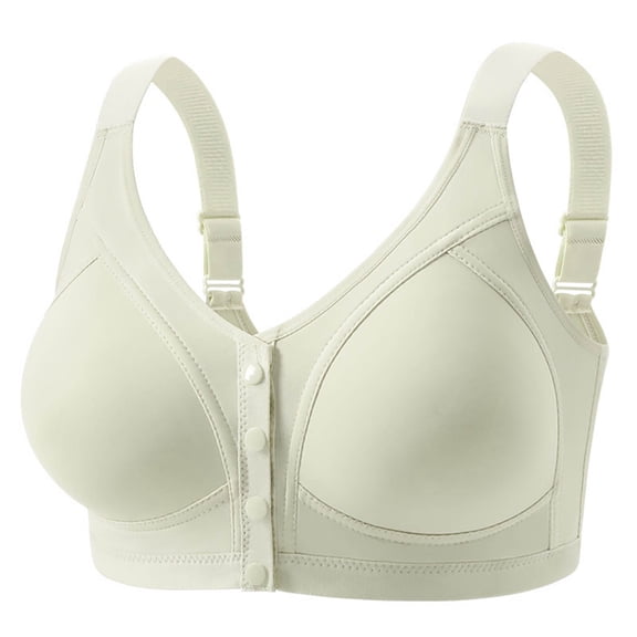 Front Closure Bras for Women, Full Coverage Wireless Plus Size Push Up, Wide Strap, Breathable Posy