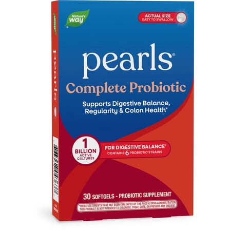 Nature's Way Pearls Complete Probiotic Softgels, Supports Digestive Balance*, Unisex, 30 Count