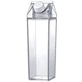 thumbnail image 2 of Eummy 500Ml/1000Ml Clear Milk Carton Water Bottle Leak-proof Milk Box Water Bottle with 2 Spouts Portable Reusable Milk Bottles for Travel Sports Camping Use, 2 of 10