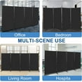 thumbnail image 6 of Karl home Room Divider, 4 Panel Folding Partition Privacy Screens, Portable Freestanding Polyester Wall Divider for Office,Room,Restaurant Separation, 137" W X 71" H (Black), 6 of 14