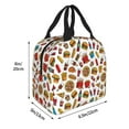 thumbnail image 2 of Rocae Hot Dog Pizza for Insulated Lunch Bag for Women Men,Large Lunch Box for Work School Picnic Hiking Daytrip, 2 of 5