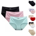 thumbnail image 2 of VISALY briefs multipacks Cotton Underwear for Women Bikini Panties, Women's One-Piece Ice Silk Seamless Underwear 3Pc Lace Underwear For, Cotton Panties Seamless Cotton Panties Pack, Red,L, 2 of 4
