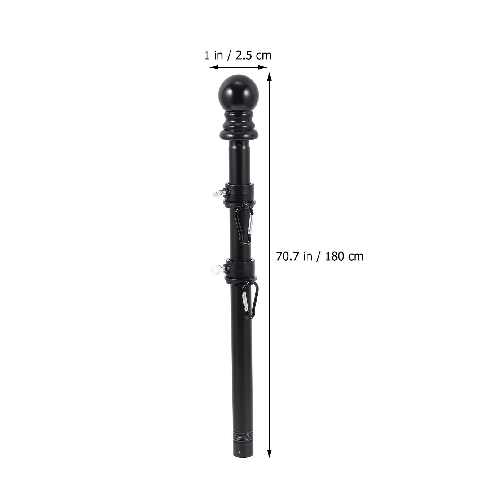 KHBUAB Outdoor Flag Pole Anti Winding Flagpole Stainless Steel Black 1 Set