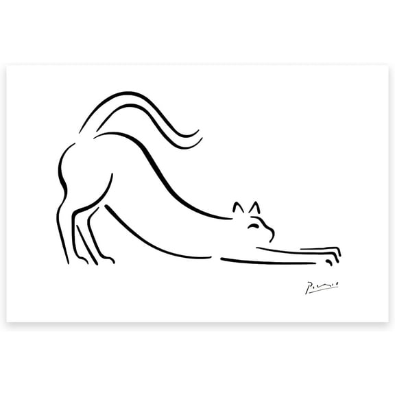 Aaheei Picasso Wall Art Prints - Picasso Poster - Cat Canvas Wall Art - Minimalist Wall Decor - Cat Home Decor Line Drawing Prints for Kitchen Bathroom Living Room