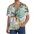 thumbnail image 2 of Picia Watercolor Palm Tree Men's Linen Shirts Short Sleeve Cuban Beach Shirts Casual Shirts Button Down Shirt for Men Beach Summer Wedding Shirt-XX-Large, 2 of 7