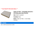 thumbnail image 2 of Cabin Air Filter - Compatible with 2016 - 2018 Mercedes-Benz GLE350 2017, 2 of 2