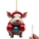thumbnail image 1 of SGACAI Adornos navideños divertidos de acrílico 2D para Navidad Adornos para árbol de Navidad con forma de cerdo, 1 of 7