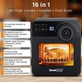 thumbnail image 3 of 10-in-1 Air Fryer Oven, 15 Quart Airfryer Toaster Oven Combo,Large Capacity Countertop Convection Toaster Oven with Rotisserie Dehydrator, ETL Certified,1700W, 3 of 9